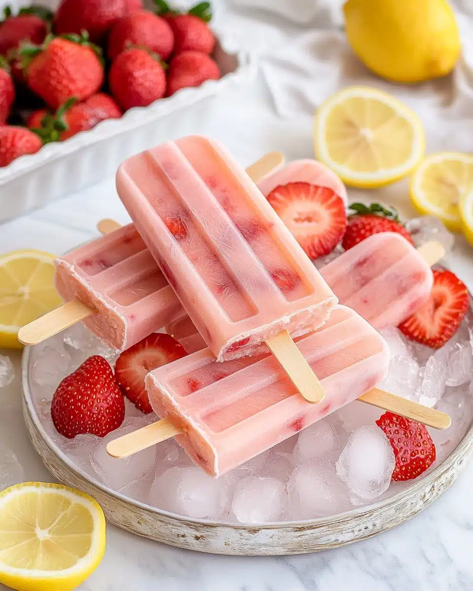 Strawberry Lemonade Popsicles Recipe