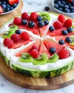 Healthy Watermelon Fruit Pizza Recipe
