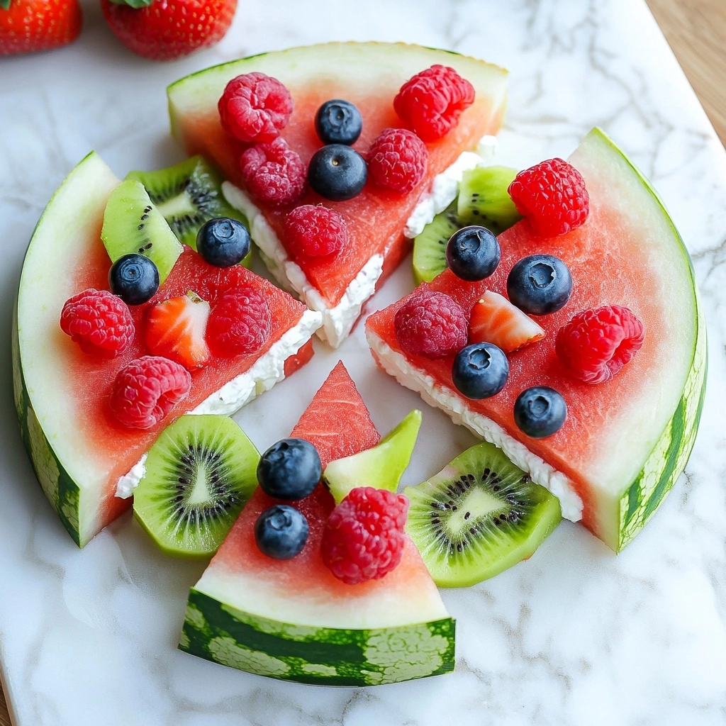 Healthy Watermelon Fruit Pizza Recipe - Recipe Image
