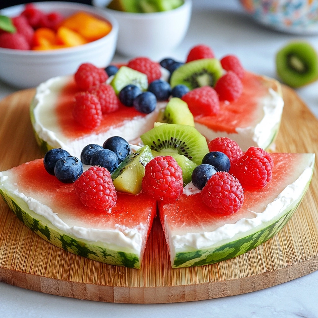 Healthy Watermelon Fruit Pizza Recipe - Recipe Image