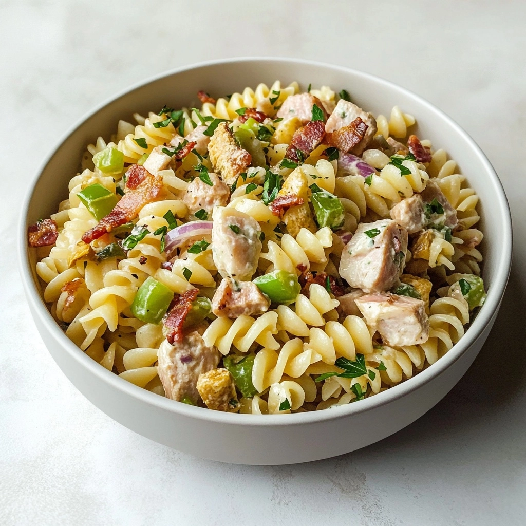 Chicken Bacon Ranch Pasta Salad Recipe - Recipe Image