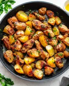 Garlic Butter Steak Bites and Potatoes Recipe