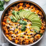 Southwest Sweet Potato, Black Bean and Rice Skillet Recipe