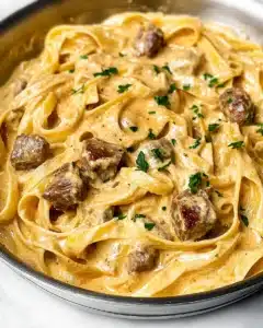 Garlic Butter Steak with Parmesan Alfredo Recipe