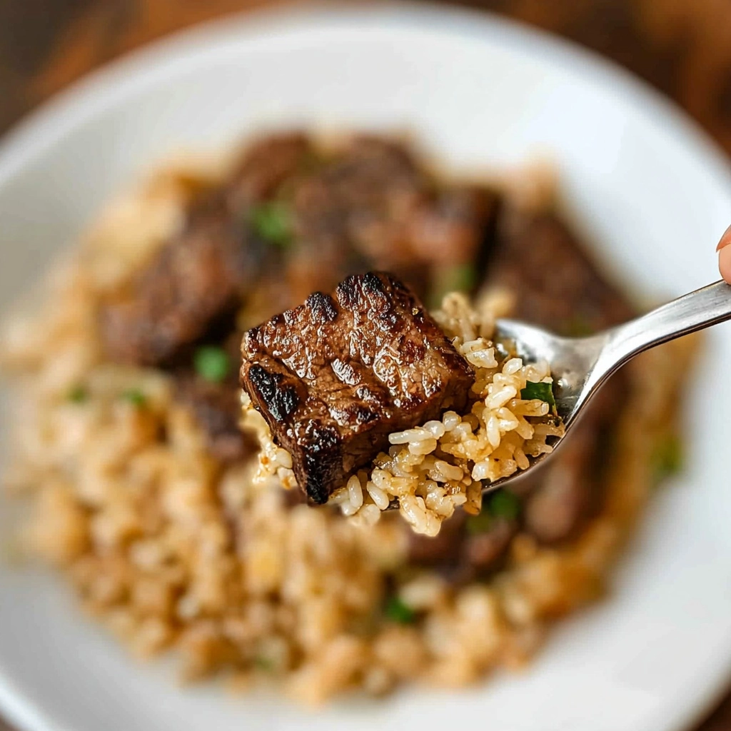 Golden Steak Fried Rice Recipe - Recipe Image