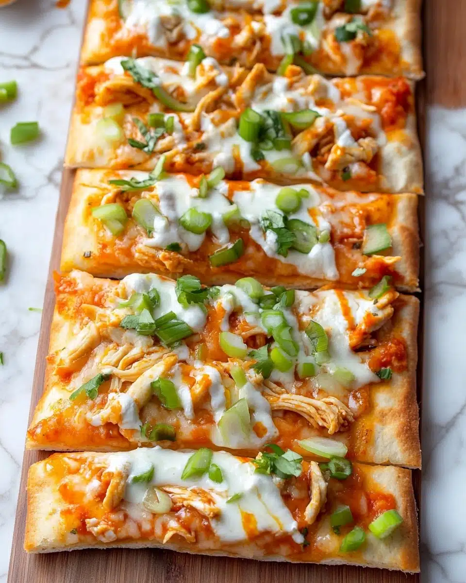 20 Minute Buffalo Chicken Flatbread Pizza Recipe