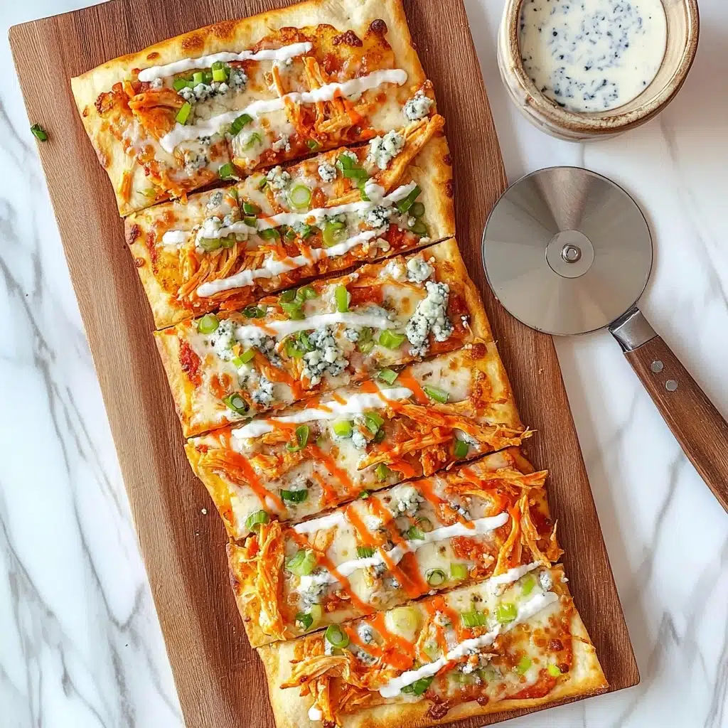 20 Minute Buffalo Chicken Flatbread Pizza Recipe - Recipe Image