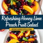 Honey Lime Basil Peach Fruit Salad Recipe