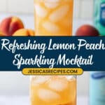 Lemon Peach Sparkling Mocktail Recipe