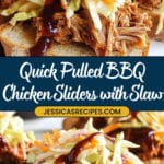 Easy Pulled BBQ Chicken Sliders with Coleslaw (No Mayo) Recipe