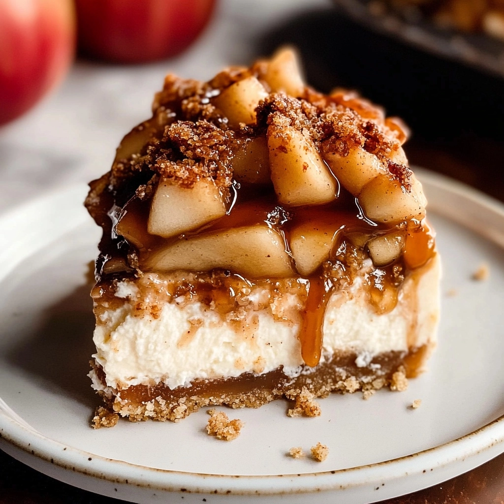 Salted Caramel Apple Pie Cheesecake Recipe - Recipe Image