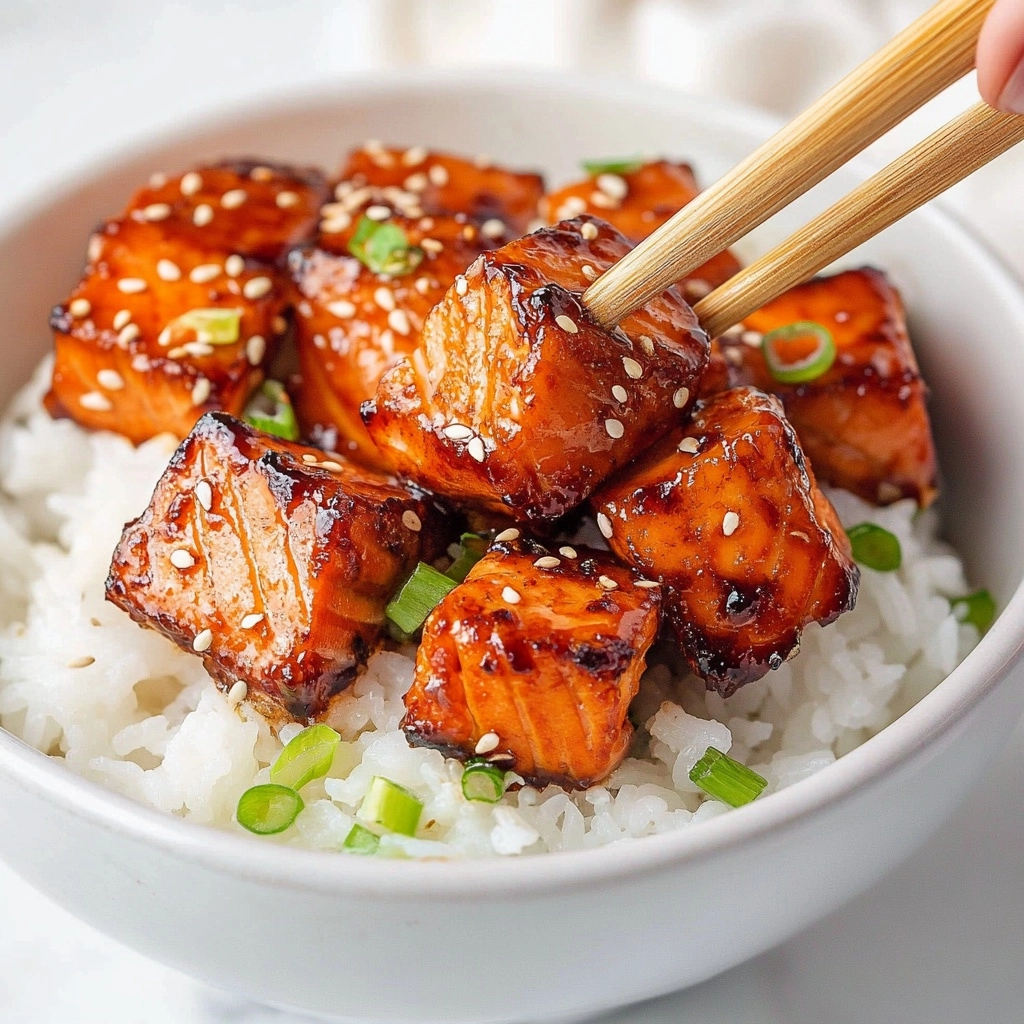 Honey Garlic Salmon Bites Recipe - Recipe Image