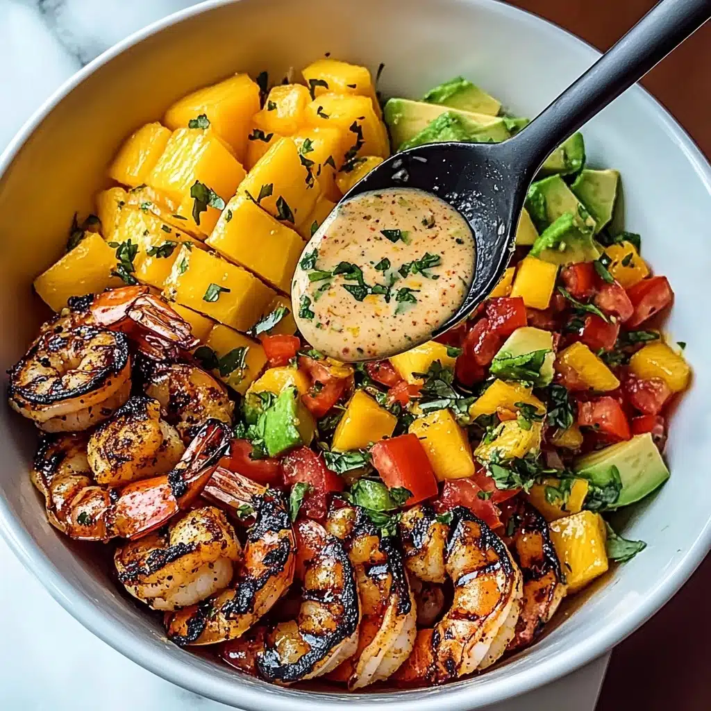 Shrimp and Avocado Bowls with Mango Salsa & Lime-Chili Sauce Recipe - Recipe Image