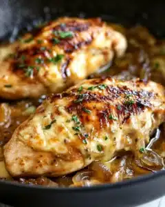 Easy One Pan French Onion Stuffed Chicken Recipe