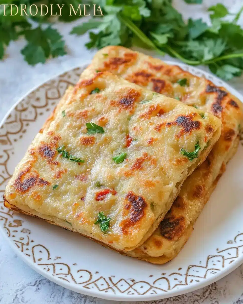 Ground Chicken Stuffed Msemen Recipe
