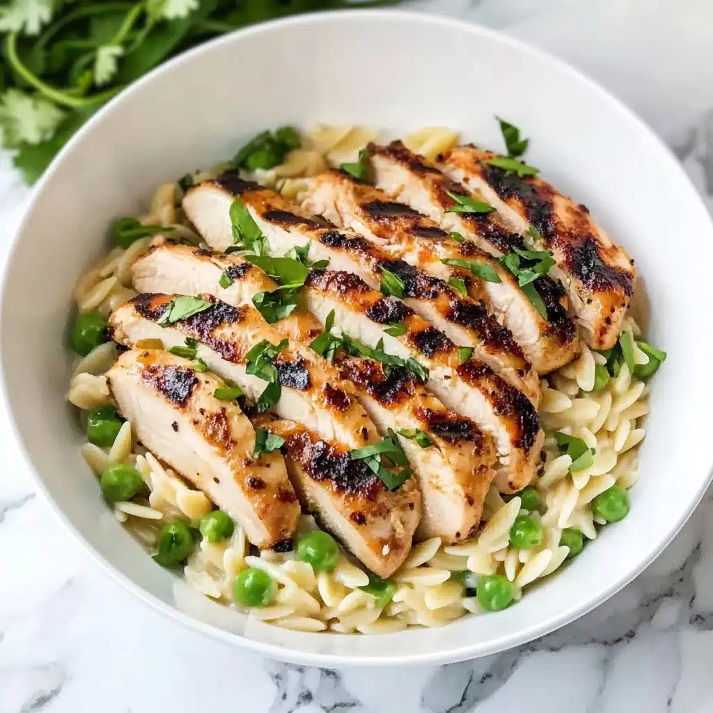 Creamy Parmesan Orzo with Chicken and Asparagus Recipe - Recipe Image