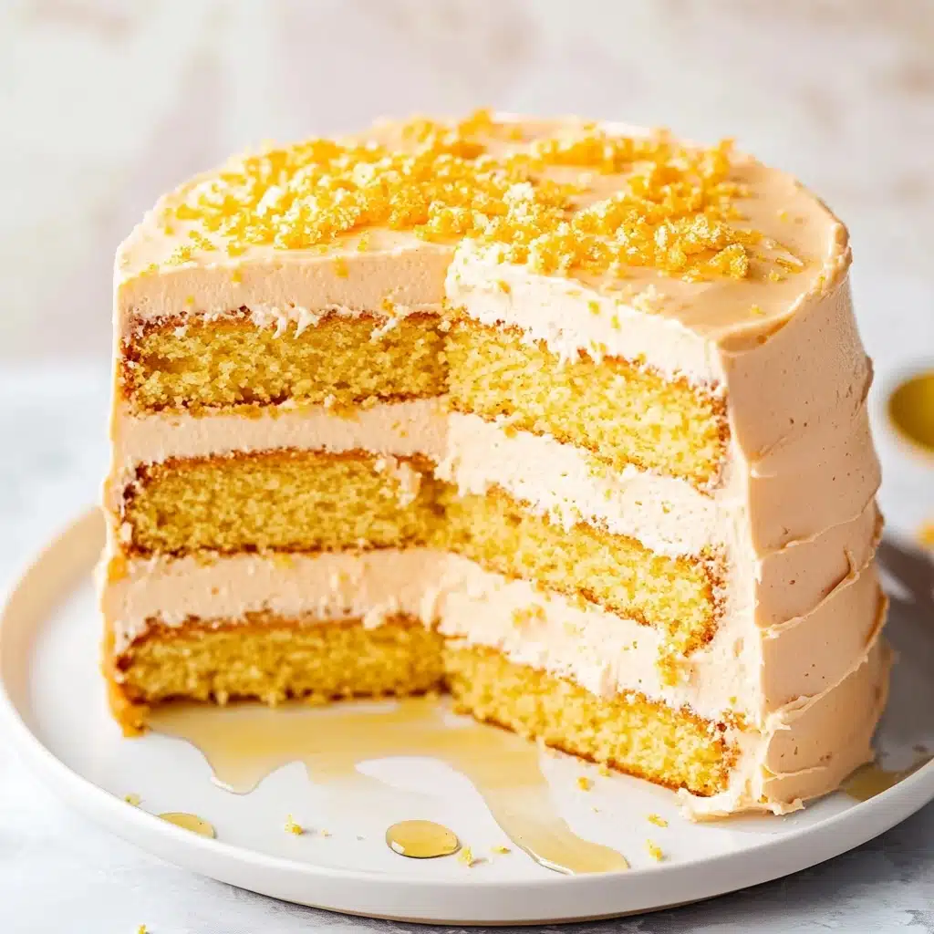 Cornbread Cake with Whipped Honey Buttercream Frosting Recipe - Recipe Image