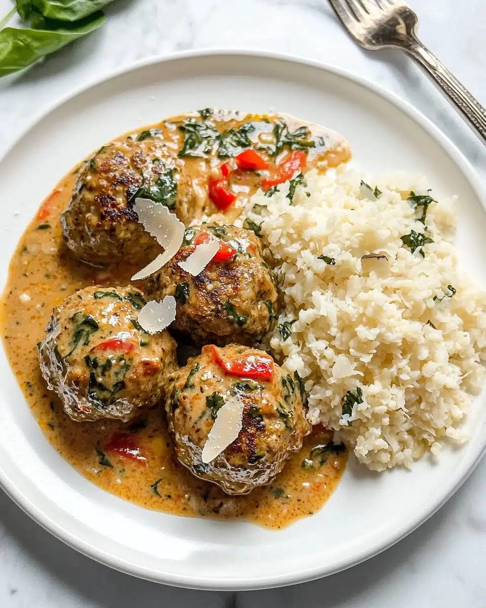 Creamy Spinach Turkey Meatballs Recipe
