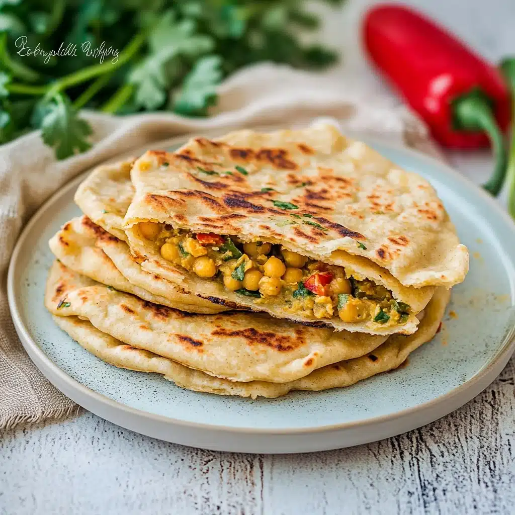 Ground Chicken Stuffed Msemen Recipe - Recipe Image