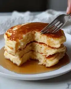 Buttermilk Pancakes with Homemade White Syrup Recipe