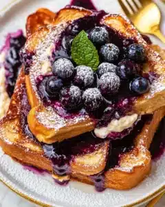 Brioche French Toast with Blueberry Compote & Crème Fraîche Recipe
