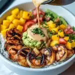 Shrimp and Avocado Bowls with Mango Salsa & Lime-Chili Sauce Recipe