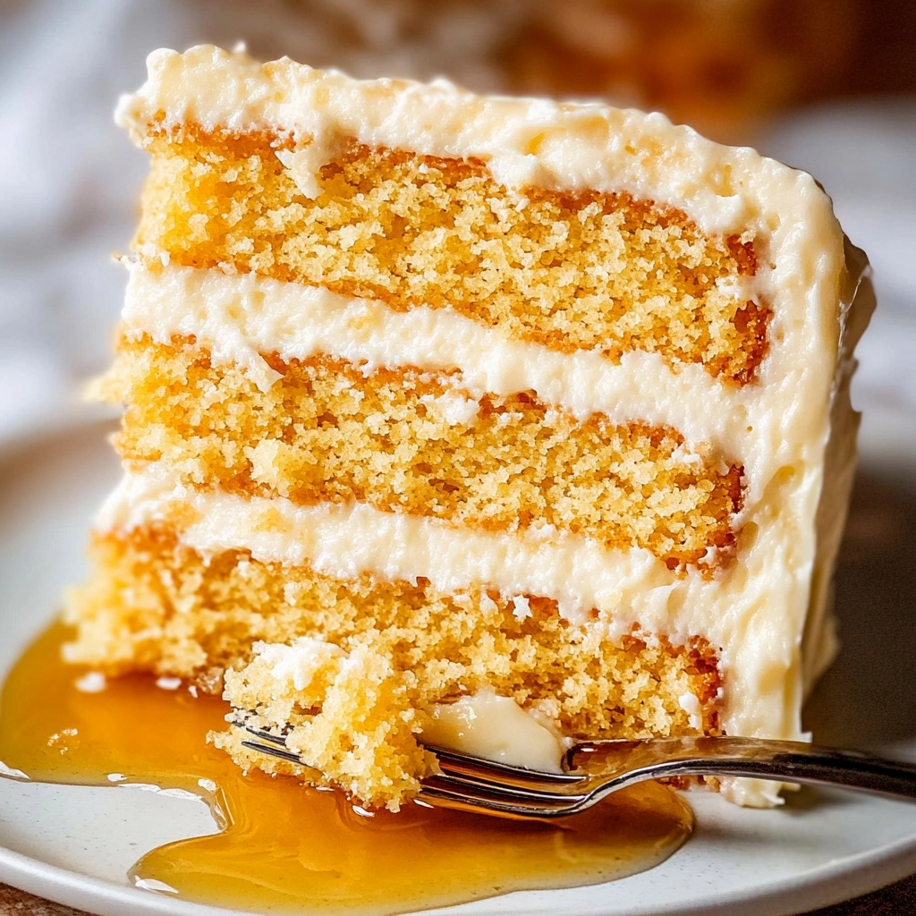 Cornbread Cake with Whipped Honey Buttercream Frosting Recipe - Recipe Image