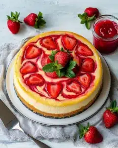 Strawberry Swirl Cheesecake Recipe