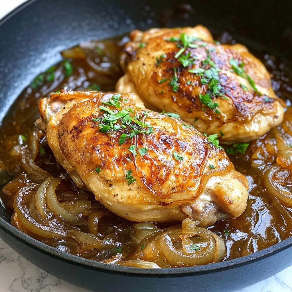 Easy One Pan French Onion Stuffed Chicken Recipe - Recipe Image