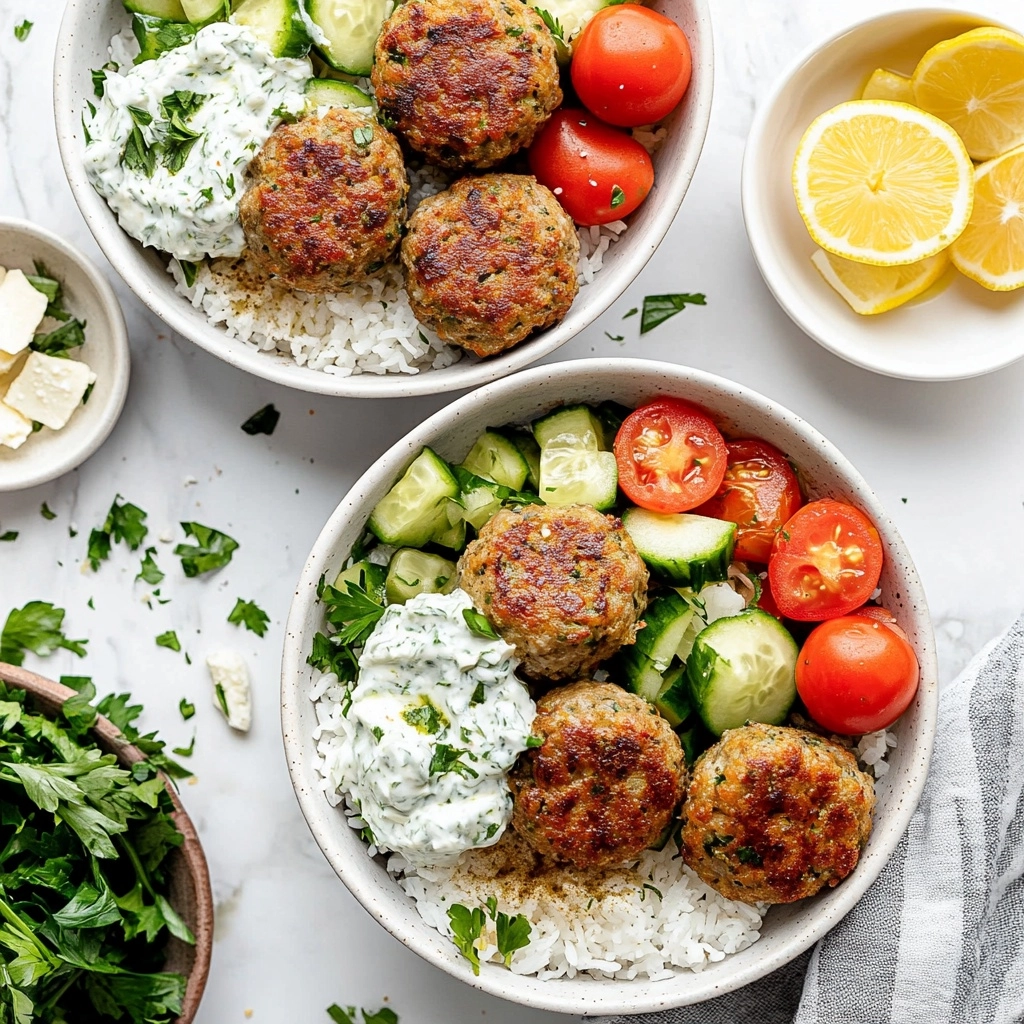 Greek Turkey Meatballs with Tzatziki Recipe - Recipe Image