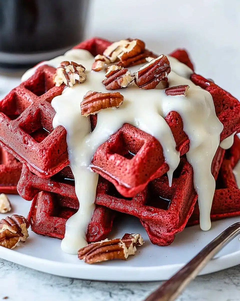 Red Velvet Waffles with Cream Cheese Glaze Recipe