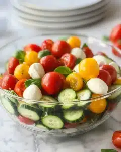 Balsamic Caprese Salad with Cucumbers Recipe