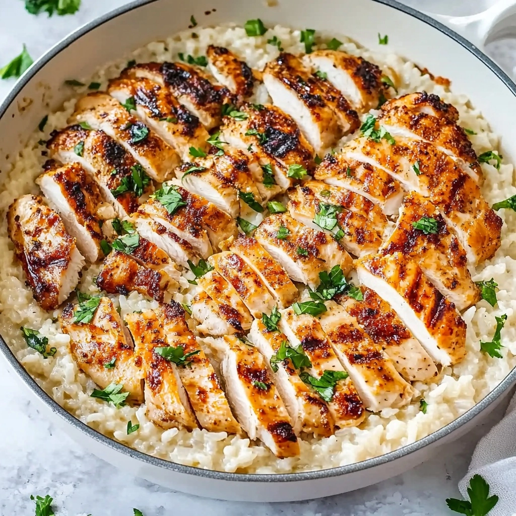 Creamy Parmesan Orzo with Chicken and Asparagus Recipe - Recipe Image