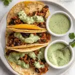 Crispy Baked Ground Turkey Tacos with Avocado Sauce Recipe