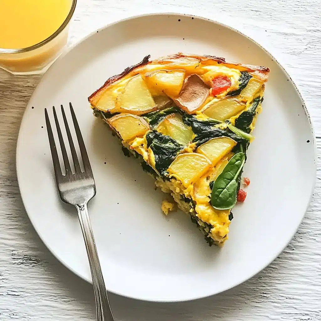 Frittata with Potatoes, Red Peppers, and Spinach Recipe - Recipe Image