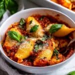 Spinach Ricotta Stuffed Shells with Tomato Sauce Recipe