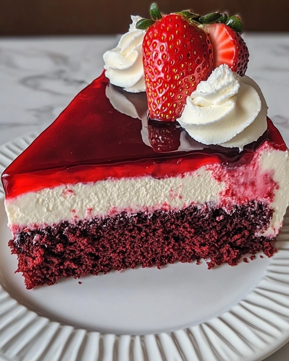 Red Velvet Strawberry Cheesecake, strawberry cheesecake recipe, red velvet dessert, easy cheesecake with strawberries, luxurious layered cheesecake