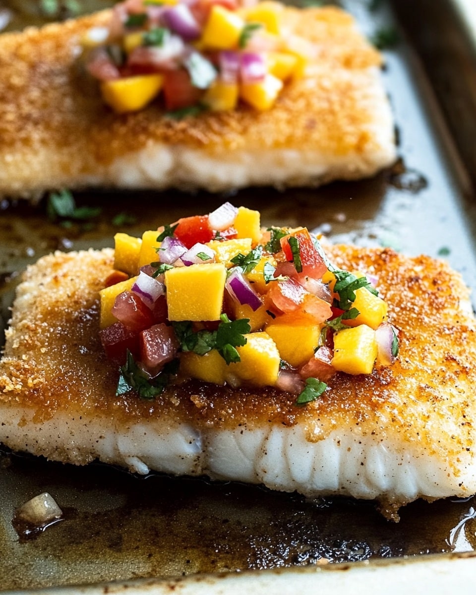 Tropical Coconut Crusted Fish with Mango Salsa Recipe - Recipe Image
