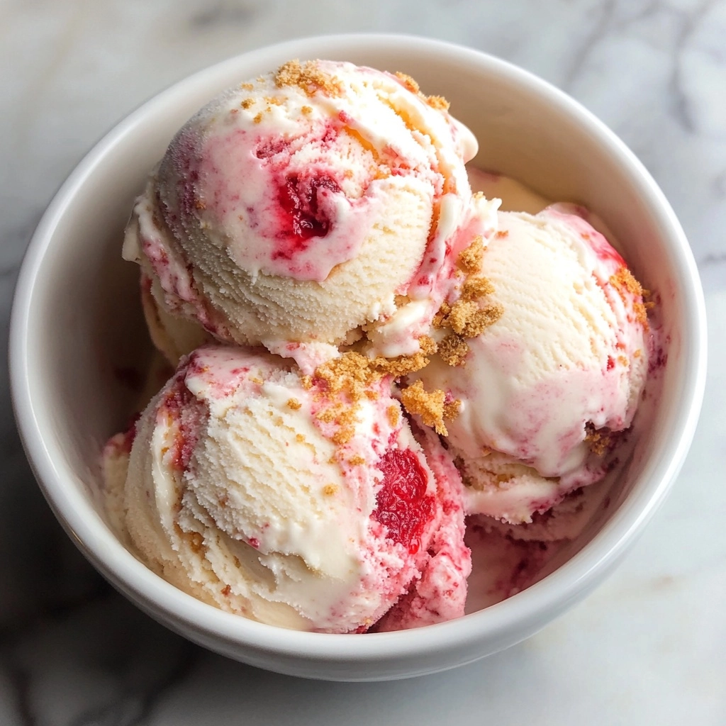 Easy No Churn Cherry Cheesecake Ice Cream Recipe - Recipe Image