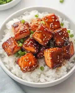 Honey Garlic Salmon Bites Recipe