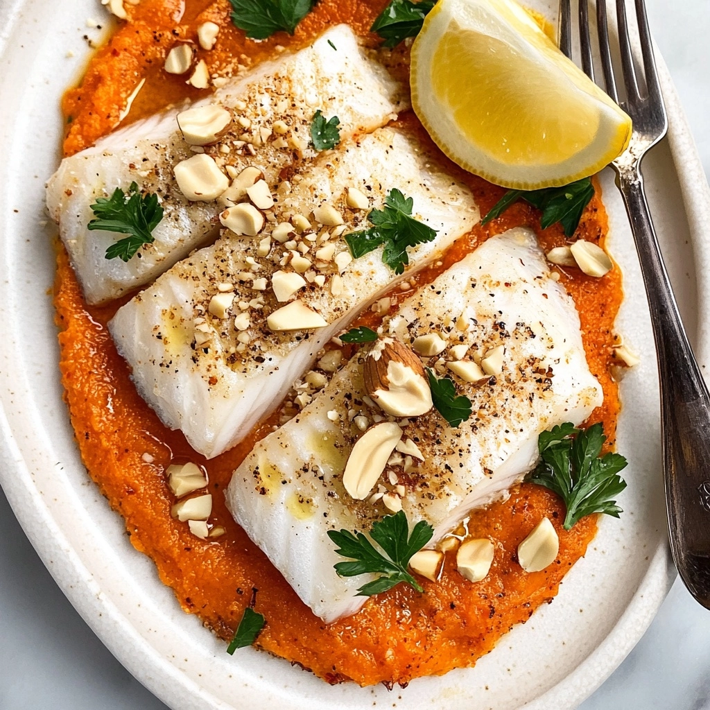 Easy Pan Seared Cod with Romesco Sauce Recipe - Recipe Image