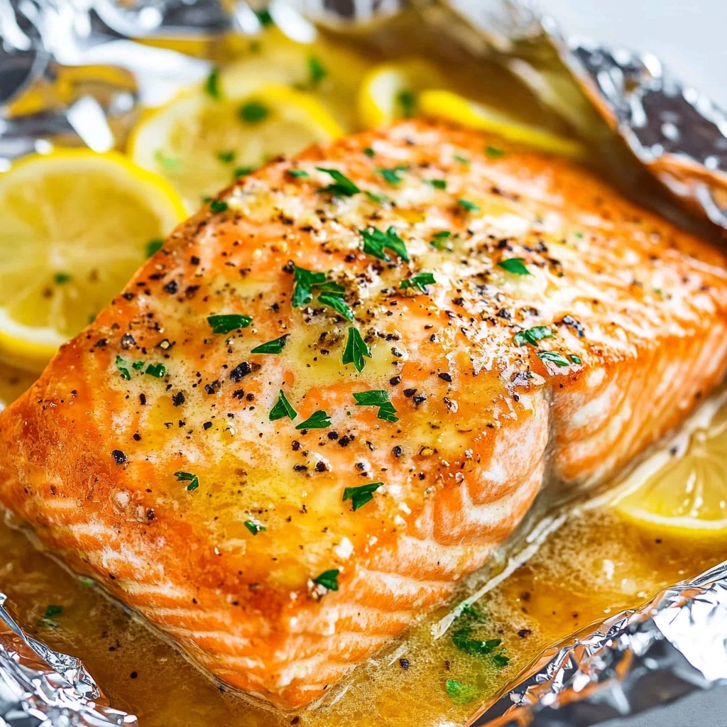 Sheet Pan Lemon Garlic Butter Salmon Recipe - Recipe Image