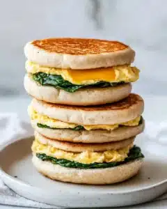 Spinach & Egg Meal Prep Breakfast Sandwiches Recipe