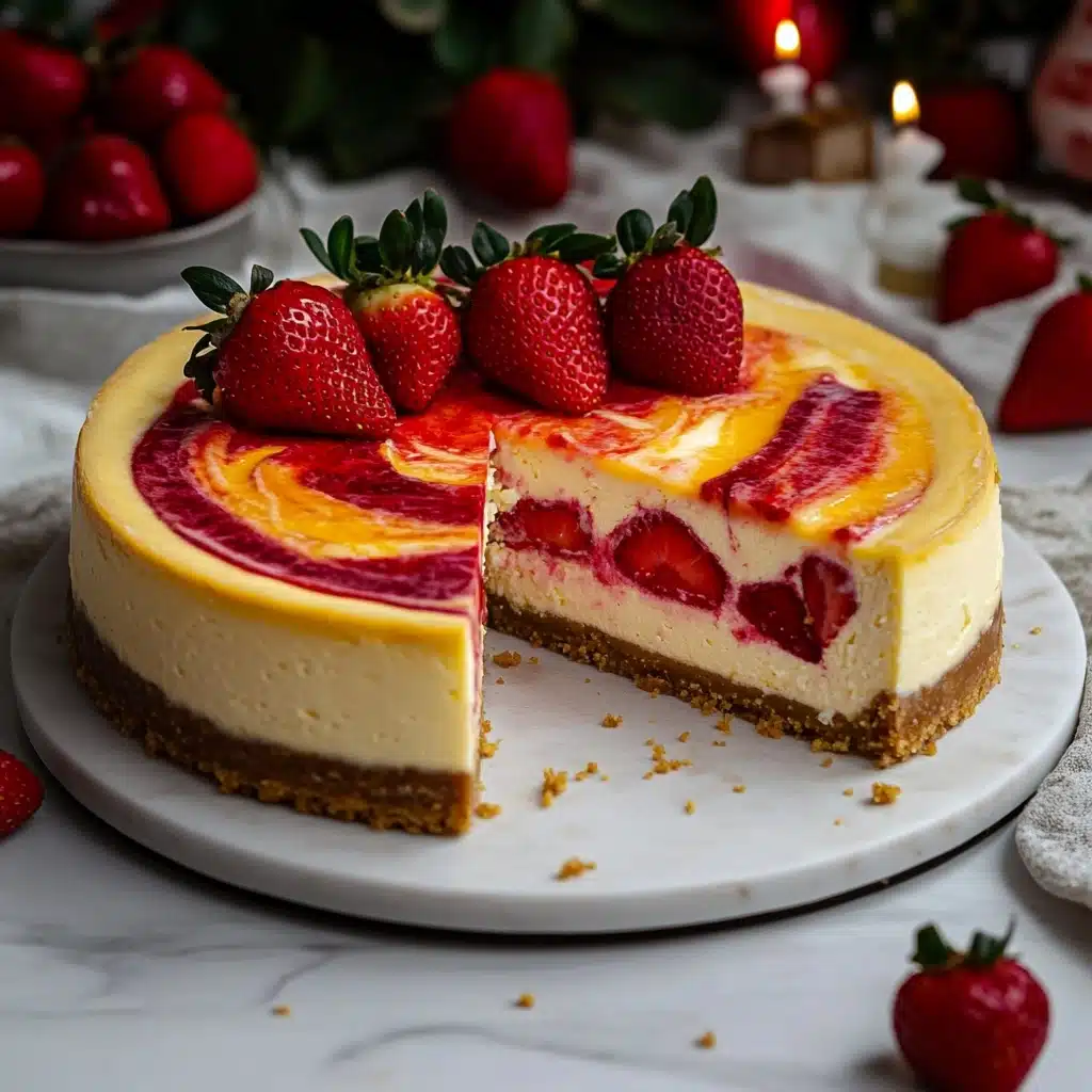 Strawberry Swirl Cheesecake Recipe - Recipe Image