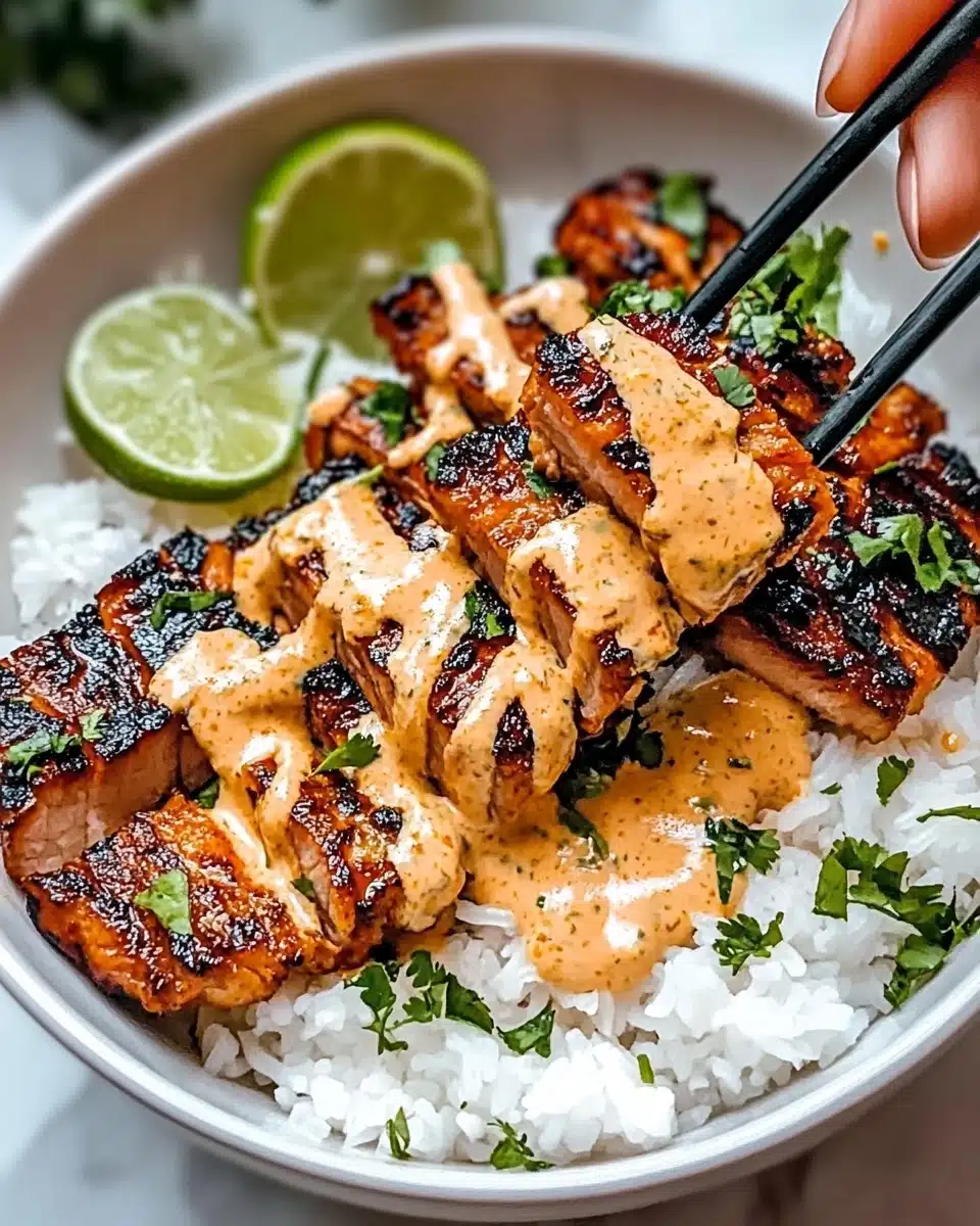 Sweet Chili Chicken Bowl with Coconut Lime Drizzle Recipe