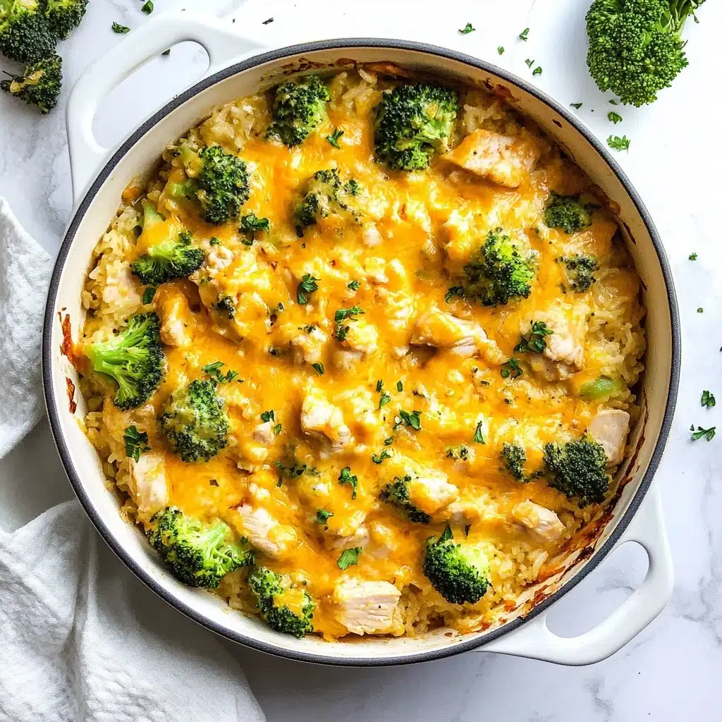 Cheesy Broccoli Chicken and Rice Casserole Recipe - Recipe Image