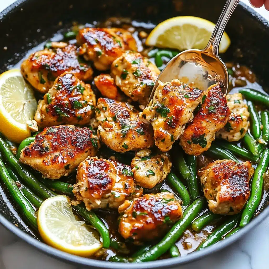 Lemon Garlic Butter Chicken and Green Beans Skillet Recipe - Recipe Image