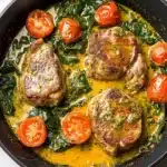 Creamy Pesto Chicken with Roasted Tomatoes & Spinach Recipe