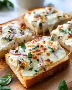 Chicken Alfredo Garlic Bread Pizza Recipe