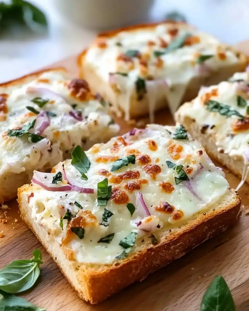 Chicken Alfredo Garlic Bread Pizza Recipe